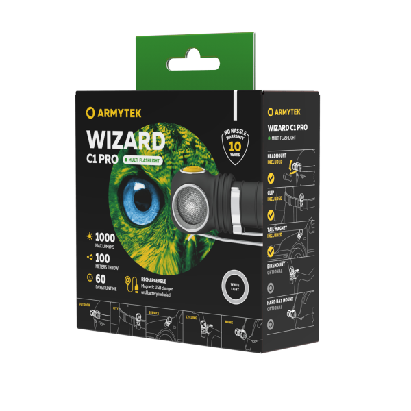 Wizard C1 Pro Magnet USB Wizard Stirnlampen Armytek Deutschland